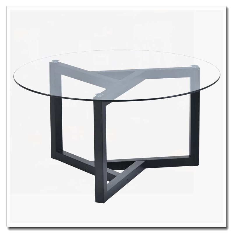 Table basse ronde en verre, Noir