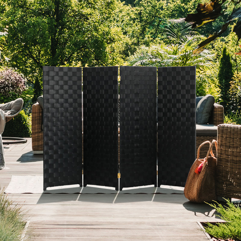 Outdoor Folding Screen, White, 3, 71" H