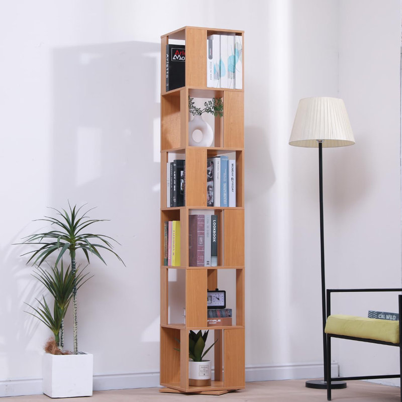 190cm H x 34cm W Corner Bookcase, Orange