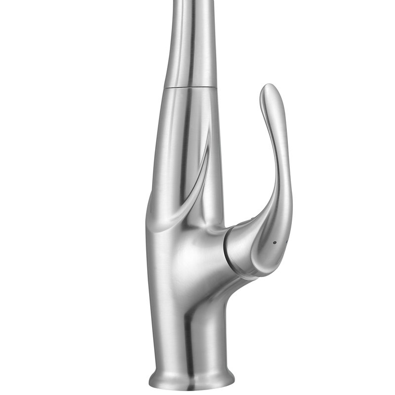 Brushed Nickel Pull-Down Kitchen Faucet with Single Handle