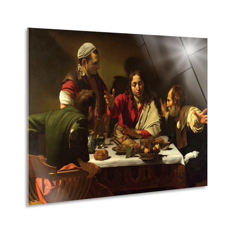 Dinner in Emmaus 2 by Caravaggio - No Frame Rectangle Painting, Plastic/Acrylic, 70cm H x 100cm W
