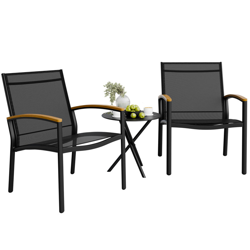 Outdoor Patio Bistro Set, Black