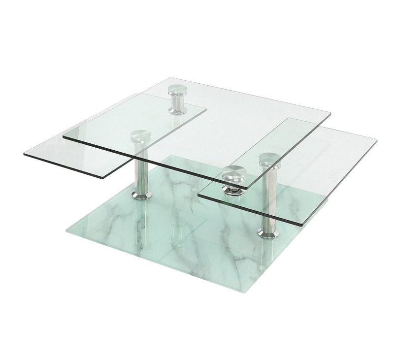 Table basse avec rangement à tablette de plancher Esmeralda
