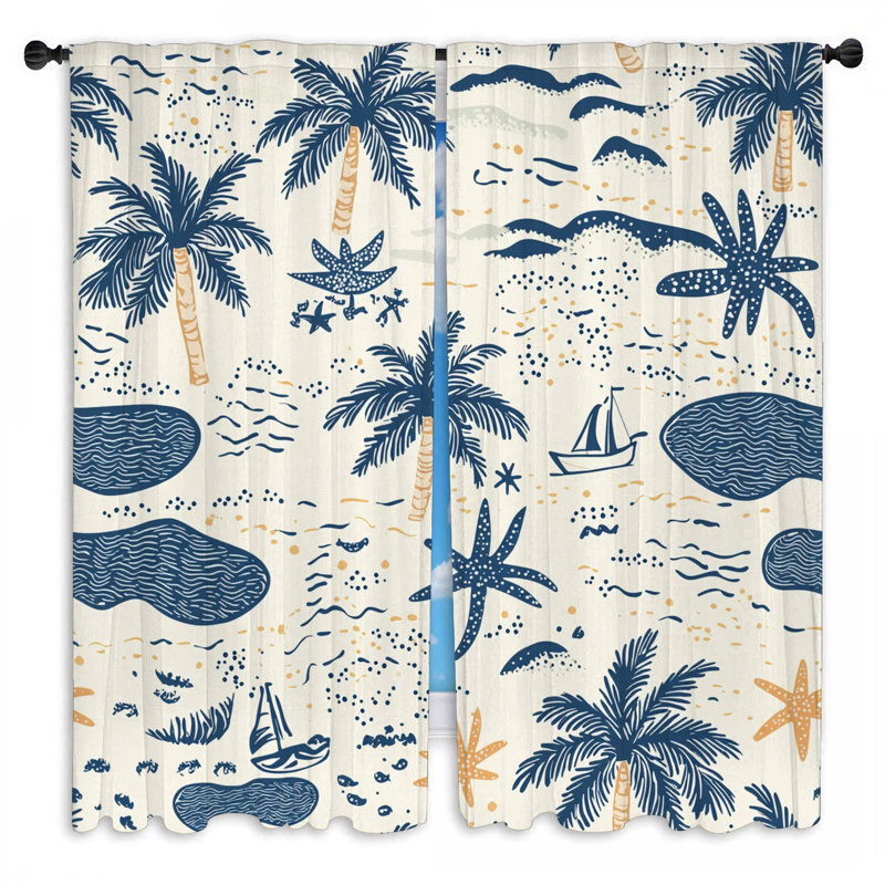 Rideaux de plage pour la plage - 2 panneaux, L 40 po x L 52 po