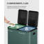 Kitchen Bin, Recycling Bins, Pedal Bin with Lid, Stainless Steel Kitchen Bins Recycling and Waste, Silent Slow-Down Closing Lid, With 15 Exclusive Trash Bags-124546711-124546714