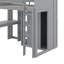 Lit mezzanine simple en bois avec tablettes de rangement et garde-robe-526027134