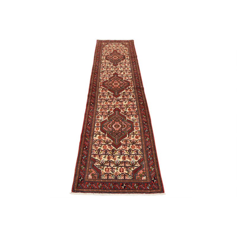 Tapis de couloir rouge en laine 2 pi 9 po x 9 pi 10 po Devanti