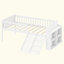 Structure de lit avec tablette de rangement, structure de lit en bois avec glissière et échelle, lit plateforme avec garde-corps, aucun sommier requis, assemblage facile-120490314