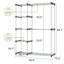 Organisateur de garde-robe portatif pour suspendre les vêtements, support à vêtements en métal, support à vêtements autoportant avec tablettes, grande armoire portative pour le rangement des vêtements, gris (68,1 po x 46,5 po x 19,2 po)