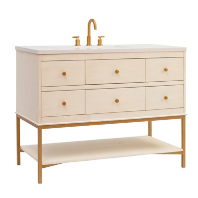 Kim 48"L Free Standing Vanity In Antique White