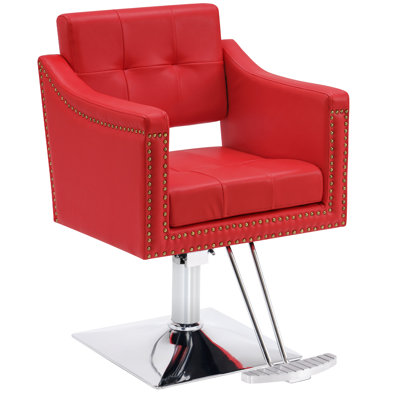 Fauteuil de coiffeur vintage avec garniture cloutée