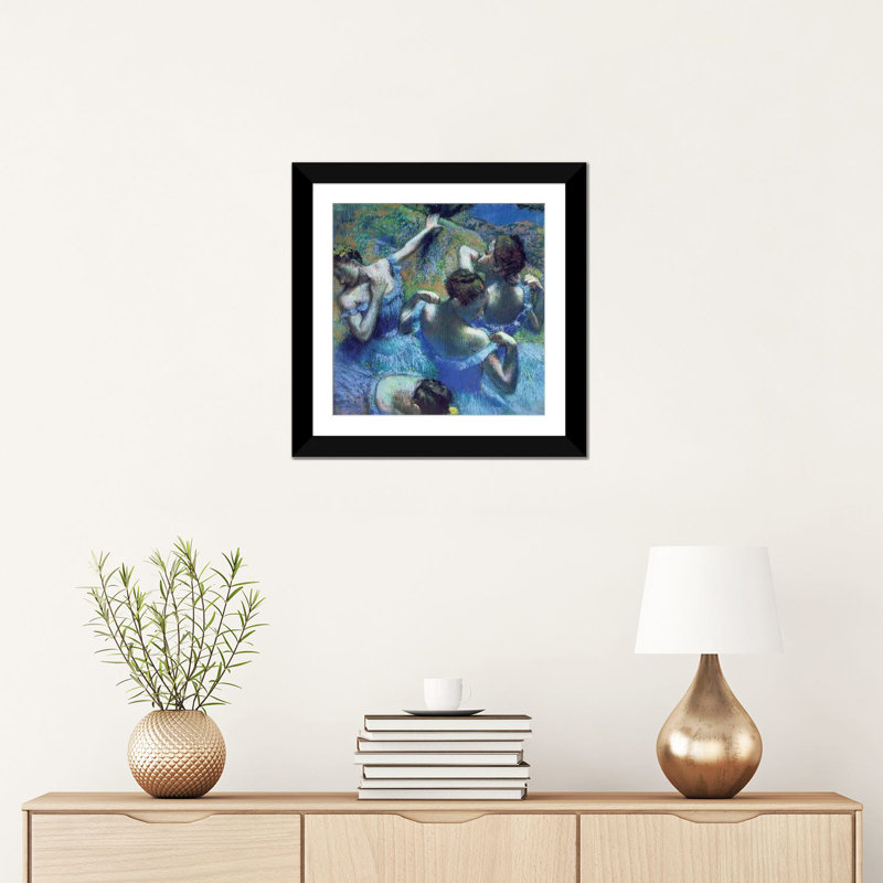 « danseurs bleus, c. 1899 » par edgar degas, impression sur toile, Papier d'art encadré noir, Blanc