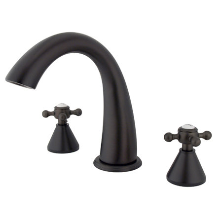 Double Handle Deck Mounted Roman Tub Faucet, Oil Rubbed Bronze