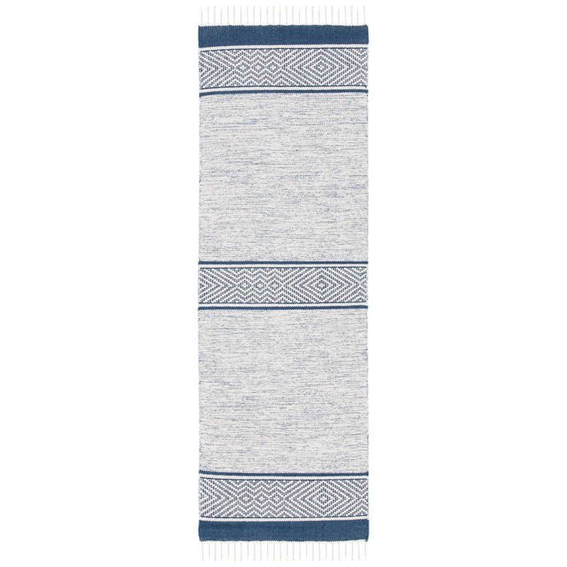 Montauk Hand Loomed Cotton Geometric Rug, Runner 2'3" x 7'