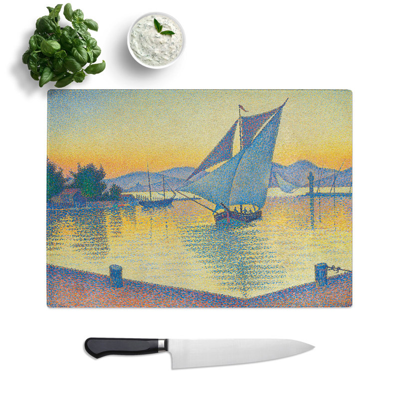 The Port at the Sunset by Paul Signac Chopping Board, 0.4cm H x 20cm W x 28.5cm L