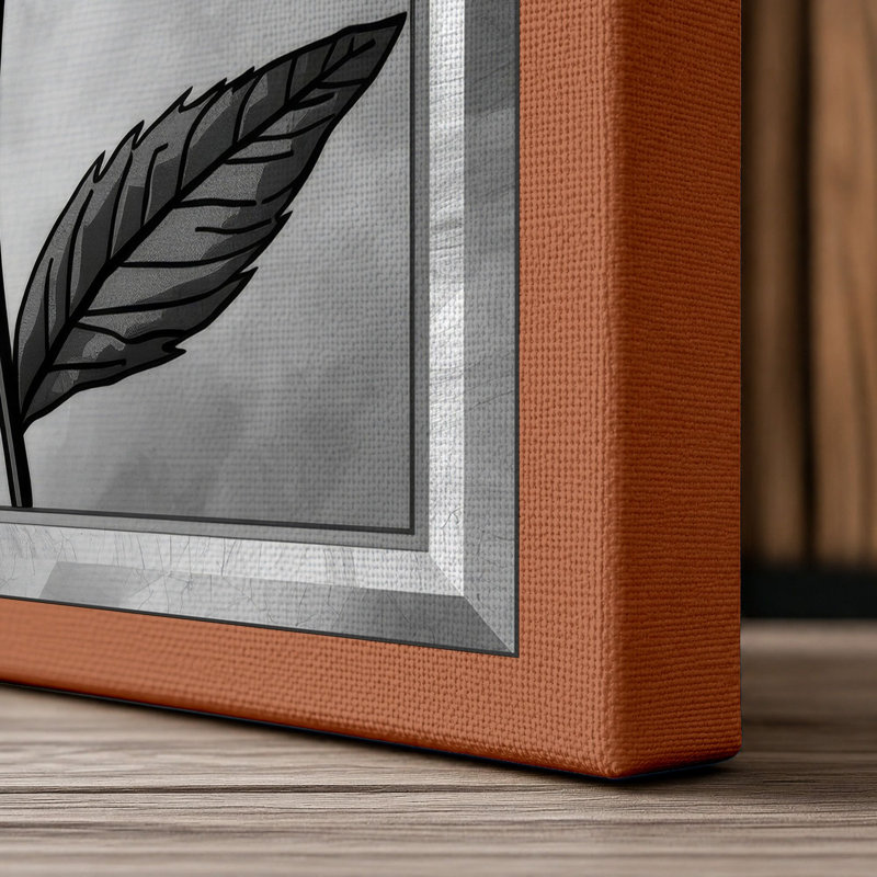 Daisy Study Botanical - Wrapped Canvas, 18x12 - 45.7 x 30.5 cm, Terracotta Border