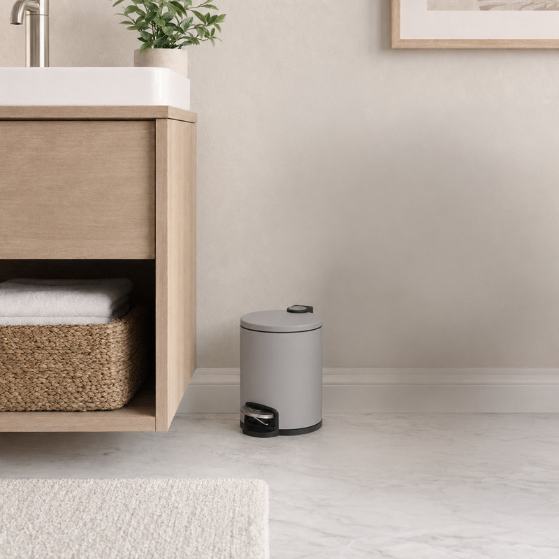 Panier à déchets en acier inoxydable 1,3 gallon, Gris