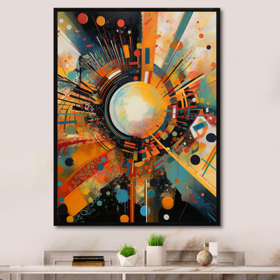 Orange orange, ambiance rétro IV - art abstrait géométrique