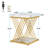 Square Side Table White Gold Side Table, 2-tier End Table