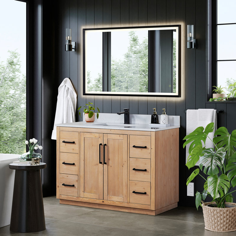 Meuble-lavabo simple 48 po avec miroir Cicero