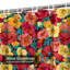 Rideau de douche imperméable rétro à motif floral orange rétro avec 12 crochets-550521861