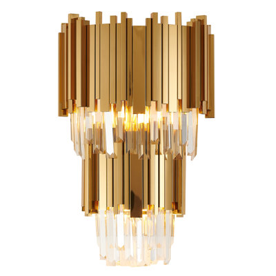 Medau Modern 1 Light Crystal Wall Sconce