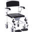 Chaise de douche roulante avec siège, siège de 17 po de largeur, noir, imperméable, seau amovible pour douche pour personnes à mobilité réduite, rectangulaire pour personnes âgées