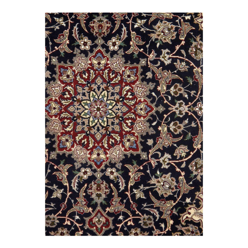 Melfred Oriental Area Rug in Navy Blue