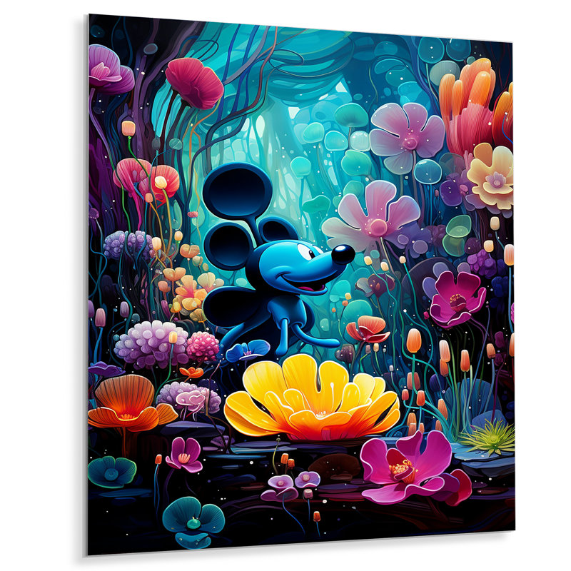 Underwater Sweet Pop Flower Dream - Art mural en métal Pop Art, H 40 po x l 30 po x P 1,5 po