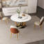 Table de salle à manger ronde 53 po 53 po avec plateau tournant à 360 ° lisse et résistant aux taches et à la chaleur, design minimaliste moderne pour la salle à manger, la cuisine, le coin-repas et l'espace compact (table seulement)
