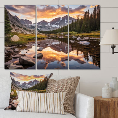 Ensemble de 3 impressions sur toile Colorado Mountain Senerity III Forest 