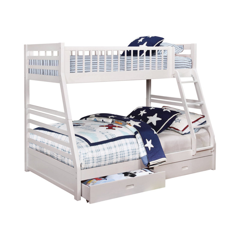 Hoch Kids Twin Over Full Bunk Bed, White