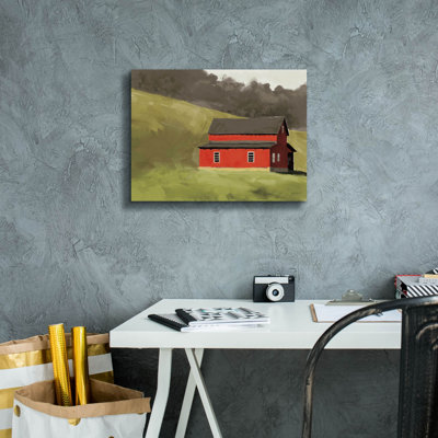 'Red Barn 1' by Anne Tavoletti Canvas Wall Art, 16" x 12"
