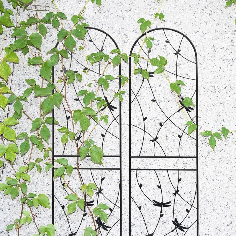 Paquet de 2 treillis de jardin en métal 86,7 po x 19,7 po Minerva, antirouille, support pour plante d'extérieur, treillis 19,7 po, cible d'escalade