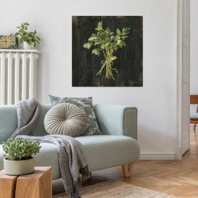 Contemporary Rustic Herbs I With Black Bunch Of Herbs Art
