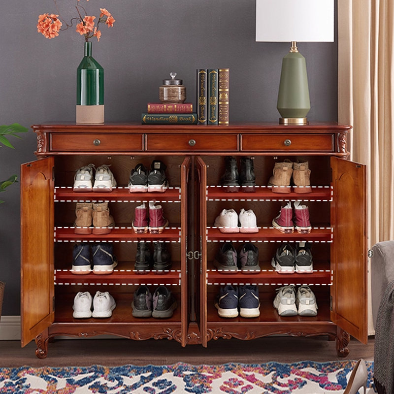 Cherry Solid Wood Shoe Storage Bench