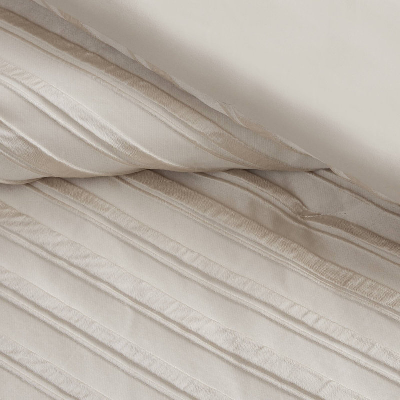 Ensemble d'édredon 7 pièces Riva Luxury Jacquard, Beige, King Comforter + 6 Additional Pieces