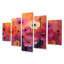 Neon Meadow in Bright Contrast Pop Art - Wildflowers Wall Art - ensemble d'art mural traditionnel 5 pièces