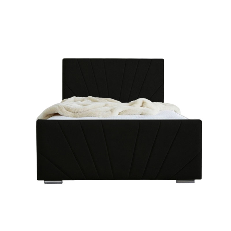 Ebenezer Upholstered Platform Bed, Single (3'), Black
