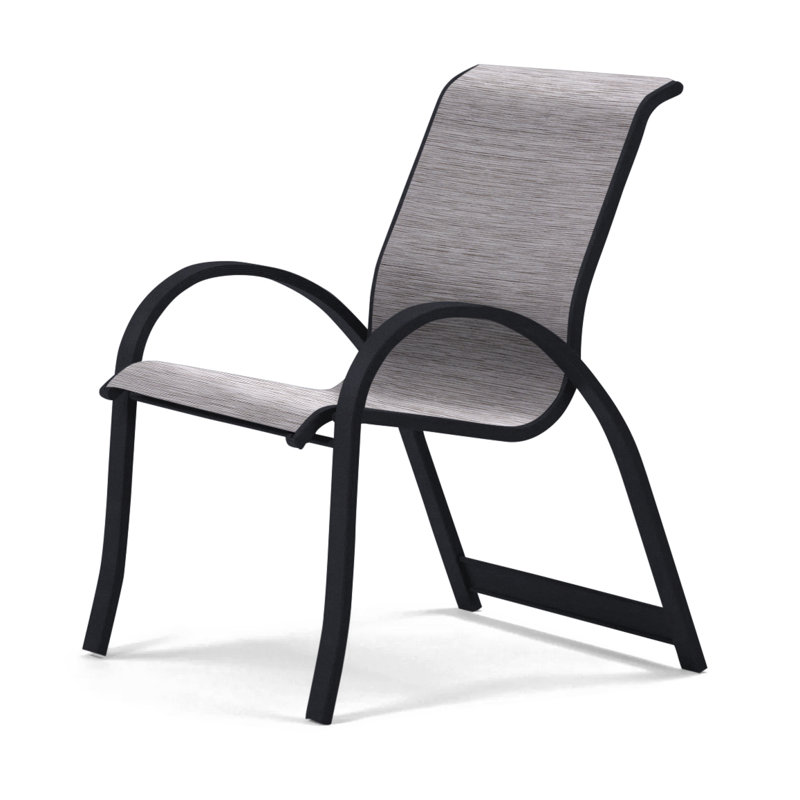 Aruba Stacking Patio Dining Armchair, Yellow, Black