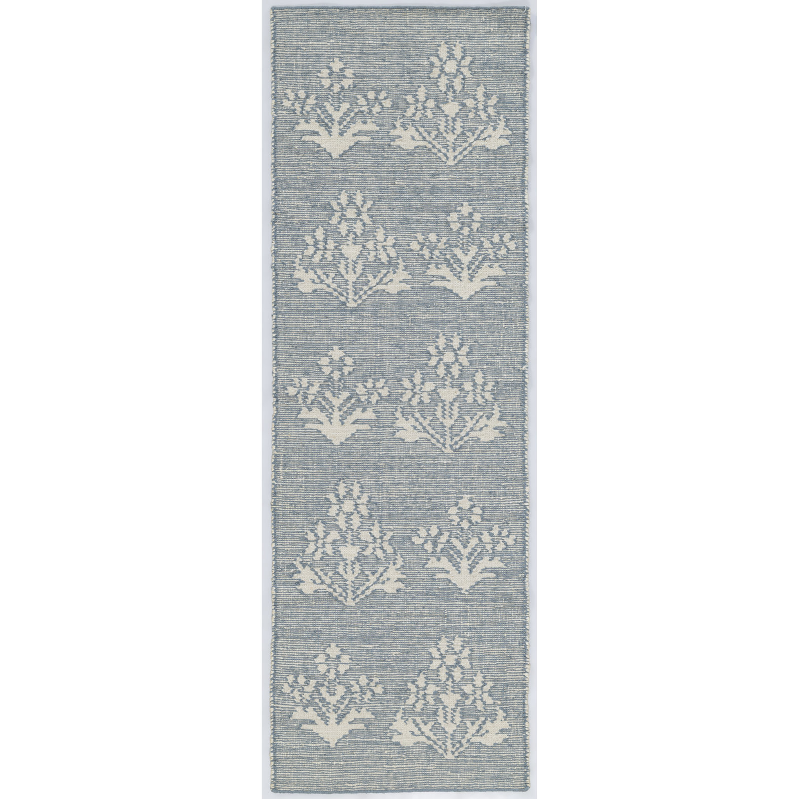 Heidi Botanical Flatweave Jute Rug, Blue, 2'6x8'