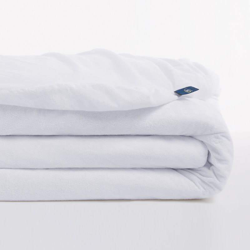 Twin White Bamboo and Polyester Waterproof Mattress Protector
