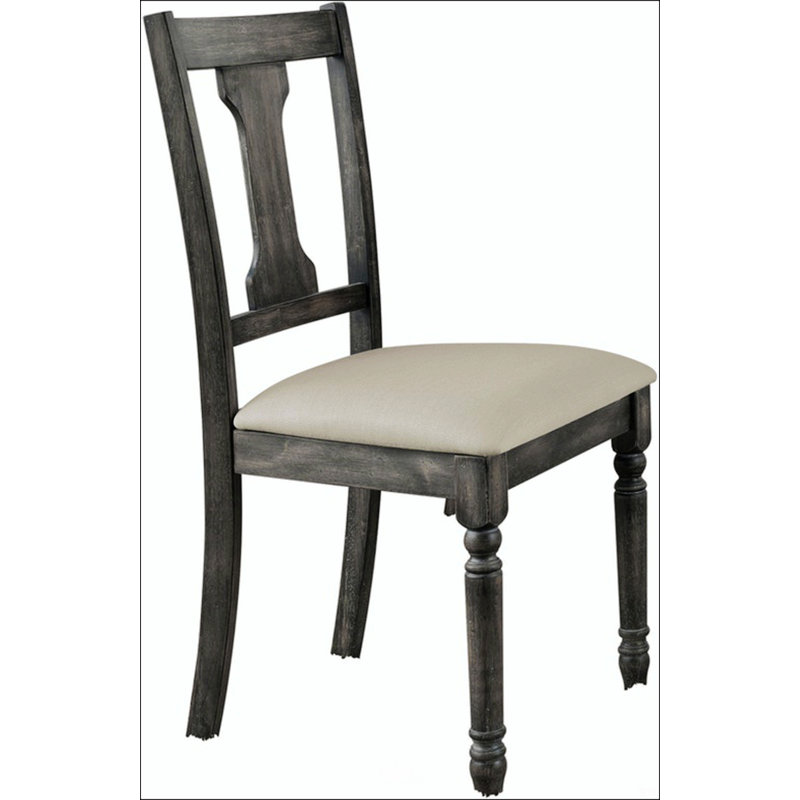 Chaise d'appoint en lin brun clair et gris vieilli