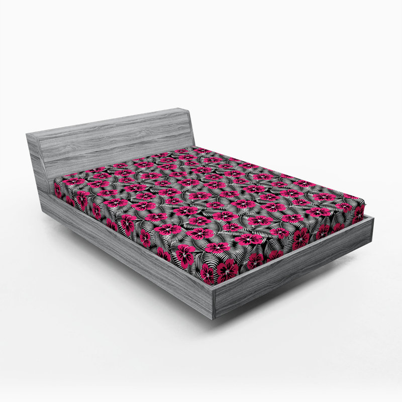 Microfiber Floral Fitted Sheet, Full Fitted Sheet