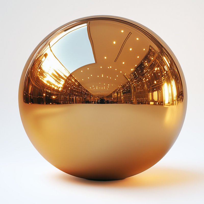 Barbaros Stainless Steel Gazing Ball, 28cm H x 28cm W x 28cm D