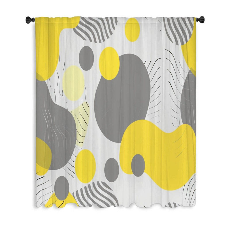 Rideaux abstraits, voilages et voilages abstraits - 1 panneau, L 53 po x L 87 po