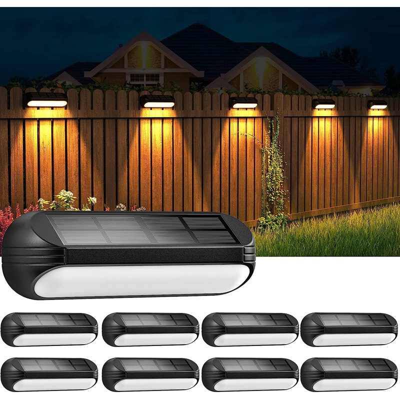 Black Solar Powered LED Step Light Kit with Warm White and RGB Modes