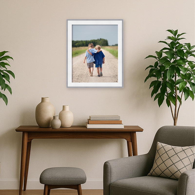 Cadre photo Maya, 16 x 20, Maya blanc argenté