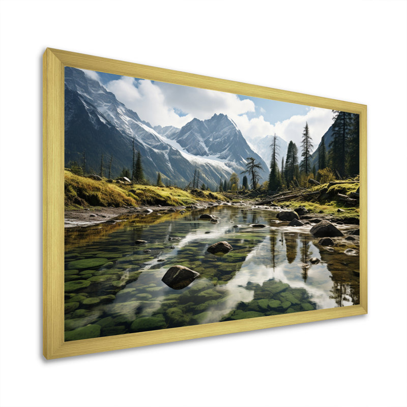 Canada Majestic Wilderness sur toile, H 16 po x l 32 po x P 1 po, Encadrement doré