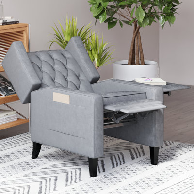 Manual Adjustable Recliner Chair with USB Ports & Foldable Side Table